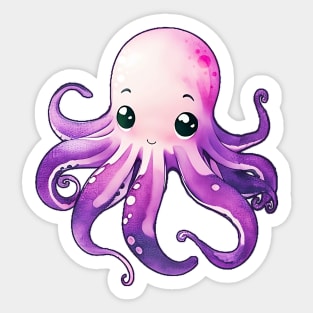 Cute Purple Octopus Sticker